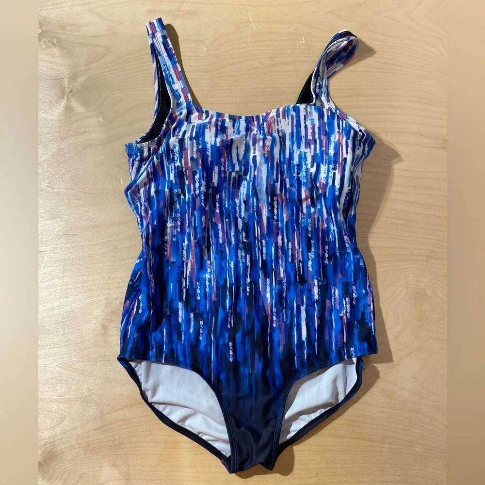 Swim Suits For All Blue and Purple SwimSuit 16 (OO)